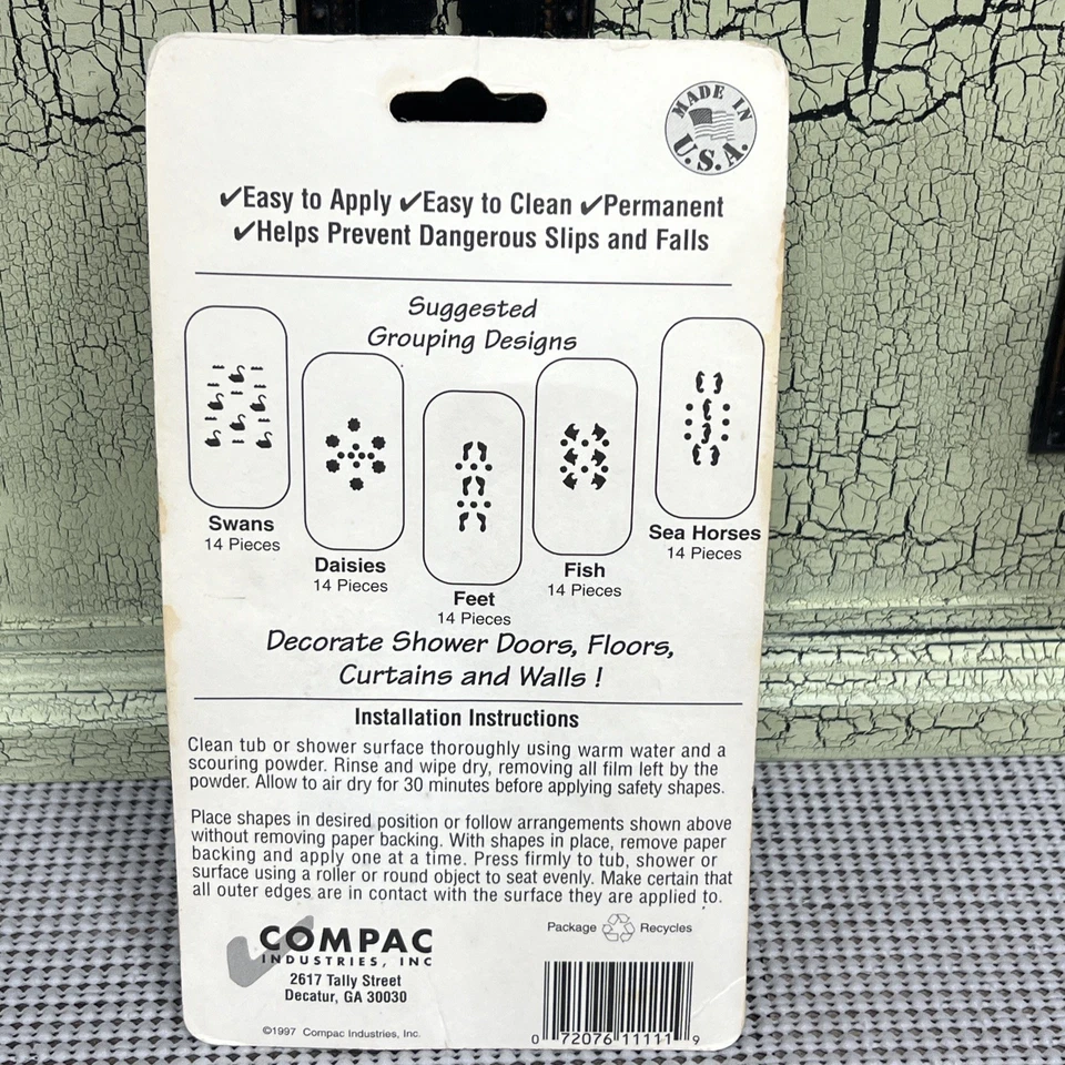 Caja fuerte Compac vintage formas en T azul decorativo antideslizante apliques bañera ducha nueva de stock Foto 2 de 3