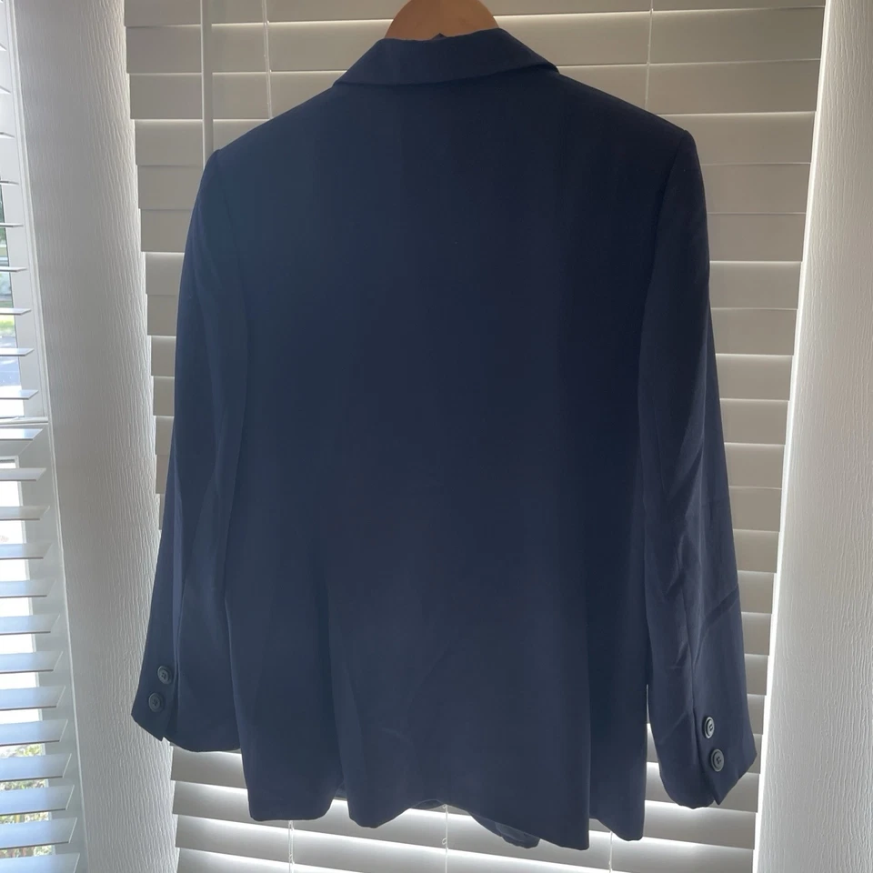 Blazer Jacqueline Ferrar Azul Marino Doble Pecho Manga Larga Chaqueta 16 Foto 4 de 4