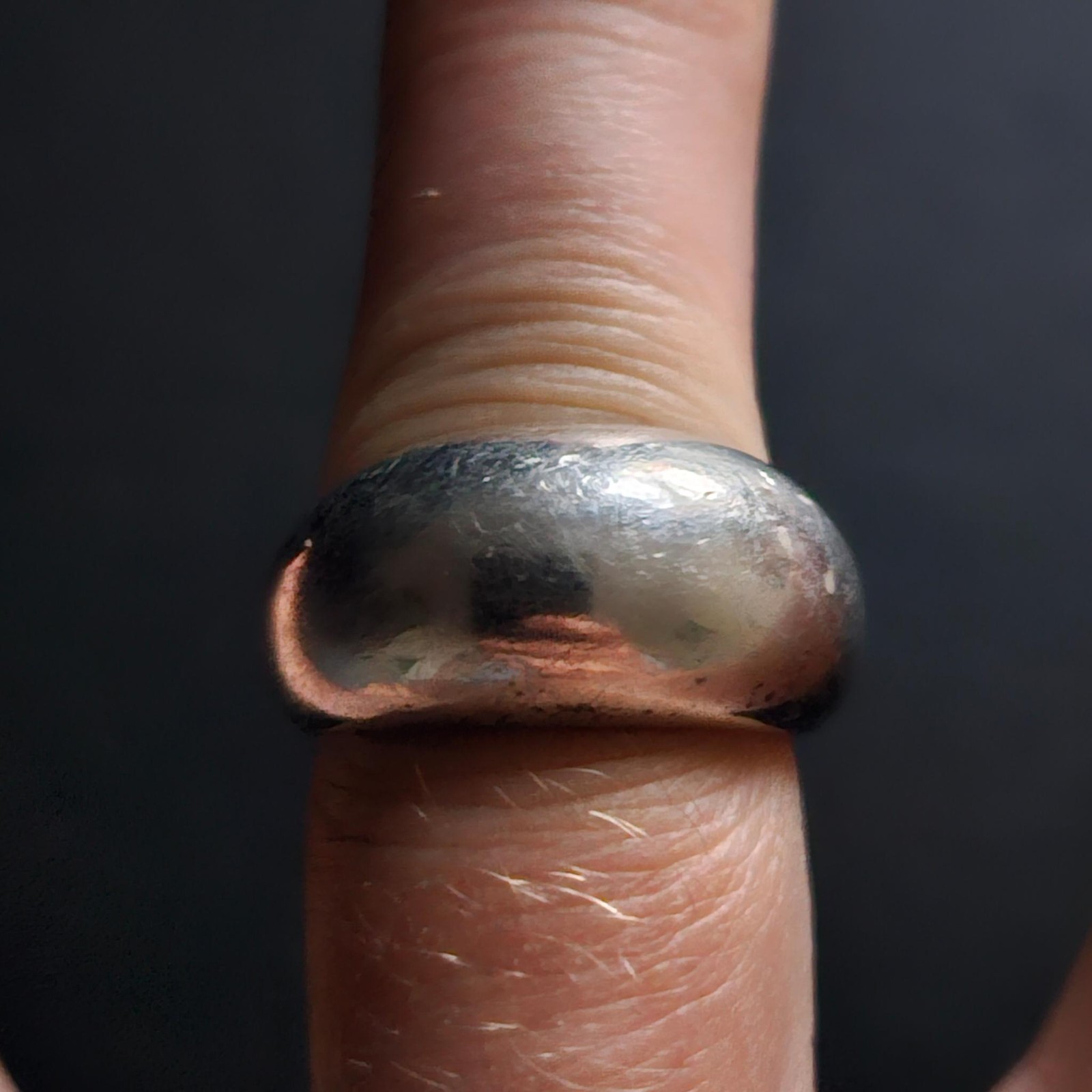 Solid Silver Wide Rounded Variable Section Ring S… - image 7