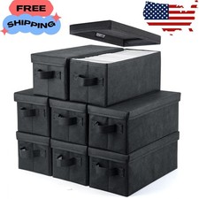 CD Storage Box - Pack of 8 CD Case Storage - 13.2" x 5.9" x 5.3"