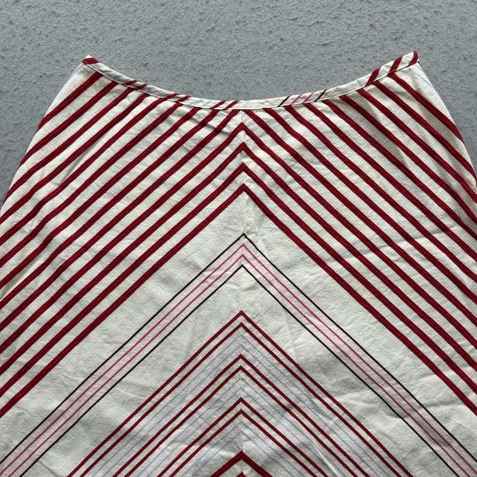 Falda para mujer Harvé Benard talla 10 roja blanca Chevron a rayas algodón línea A Foto 2 de 4
