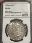 1894-O Morgan Silver Dollar AU58 NGC