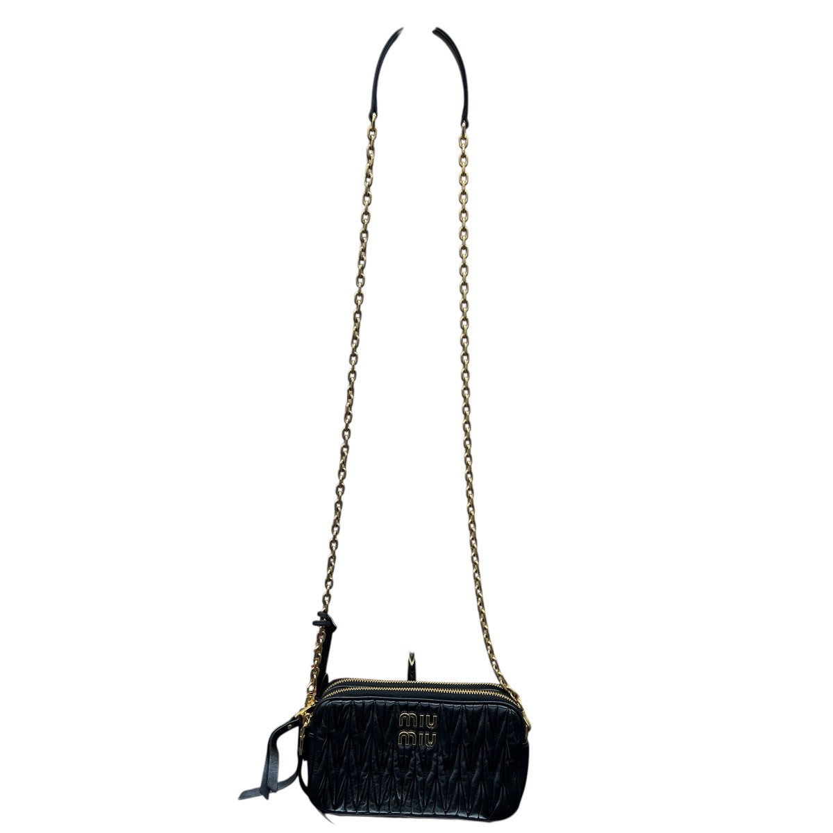 Miu Miu 5BP045 Materasse Shoulder Bag black leather Women Second Hand A-rank image 5