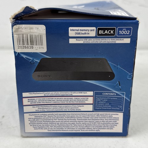 Sony PlayStation TV Black VTE-1002 Boxed Hardly Used - Picture 2 of 10