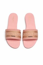 Christian Dior Paris Pink Logo Slide Sandals Women  s EU 39 Brand New With Box