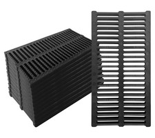A15 12 Pack Polymer Plastic Channel Drain Grate-19.7x9.8x1 in Durable Trench ...