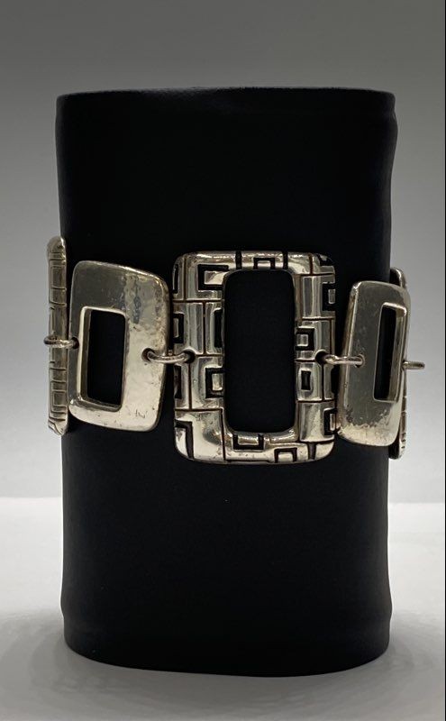 Brighton Silver Tone Rectangular Geometric Link B… - image 1