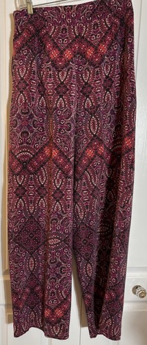 Cynthia Rowley Women High Rise Pants 100% Silk Paisley Boho Hippie Peasant 8 - Picture 7 of 10