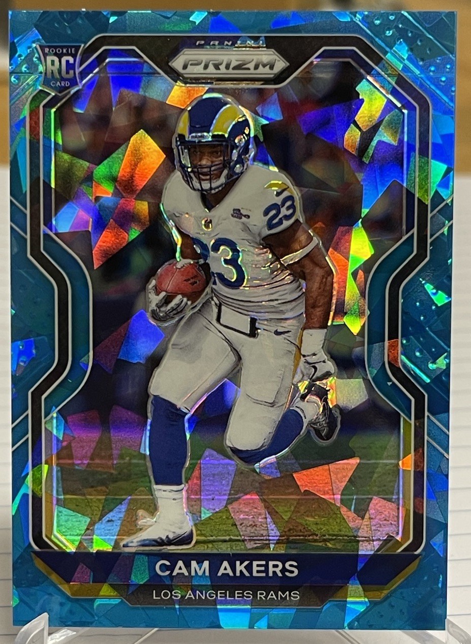 2020 Panini Prizm Prizm Blue Ice #/99 Cam Akers #376 Rookie Los Angeles Rams