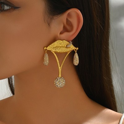 Schiaparelli Indpired Stop Gossip Pierced Lip Anotamy Earrings