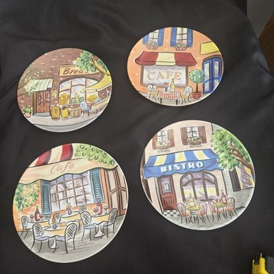 Avon Plates Dessert - Salad set of 4 French Bistro Cafe Very Nostalgic Feeling