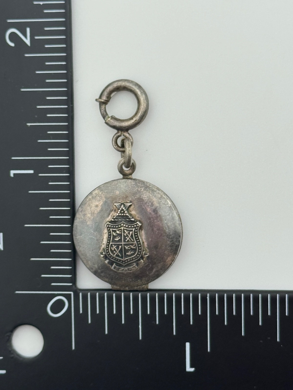 Vintage Delta Chi Fraternity Crest Silver Tone Locket Charm Pendant