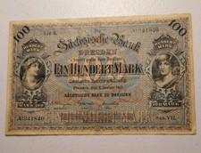 1911 Germany/ Saxony Bank of Dresden 100 Marks Note; Pick S952b *FINE*