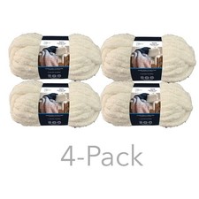 Mainstays Sparkle Chenille Super Bulky 100 Polyester White Yarn,31.7 yd,4 Pack