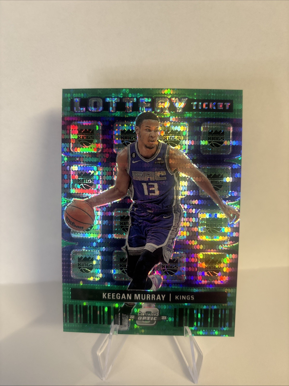 2022 Panini Contenders Optic Green Pulsar Prizm /25 Keegan Murray #4 Rookie RC