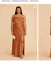 Birdy Grey Mia Rust Matte Satin Sleeveless Bridesmaid Dress