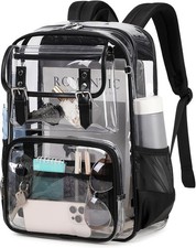 Clear Backpack Heavy Duty PVC Clear Bookbag Transparent Backpack See through ...