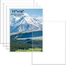 5 Pack 11 X 14 Inches Rigid Print Protectors Hard Plastic Sheet Protectors Top-L