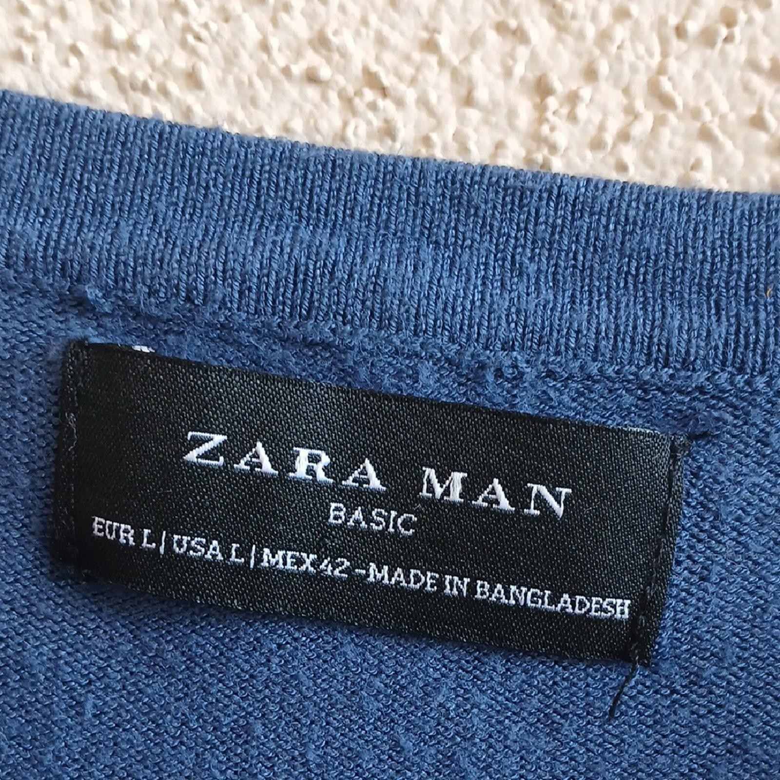 Zara Man Basic Navy Sweater - image 3