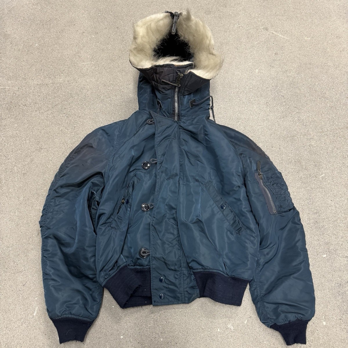 VTG Alpha Industries Jacket Flying Man's Heavy Attached Hood