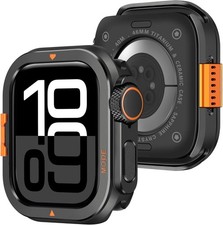 Rugged Bumper Cover Metal Case for 46mm Apple Watch Series 11/10 - Black Color