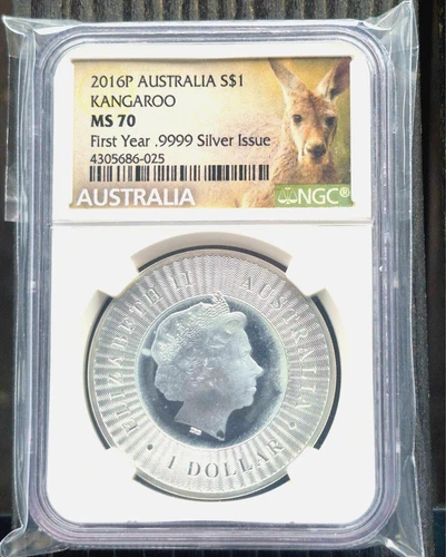 2016 First Year Australia $1 Kangaroo NGC MS70 1 Ounce Silver Coin .9999 Fine