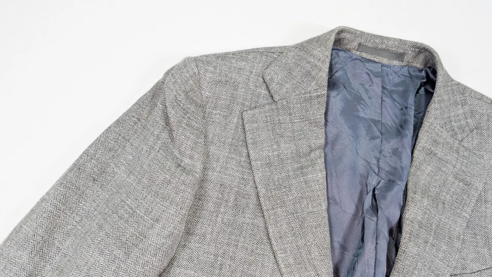 SuitSupply Lazio Wool Silk Linen Herringbone Suit Jacket Size 38R - Image 3 of 4