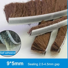5M Brown 9*5mm Self-Adhesive Draught Excluder Brush Strip Door Window Seal Tape