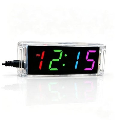 Soldering Practice Kits 4 Digital DIY Clock Kits Color Electronic Clock Kit