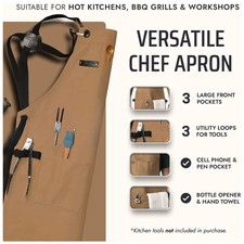 Stylish Chef Apron with Stainless Steel Hardware