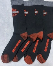 2 Pack USA Made Harley Davidson Motorcycle Reinforced Riding Socks Size 9-13 OO