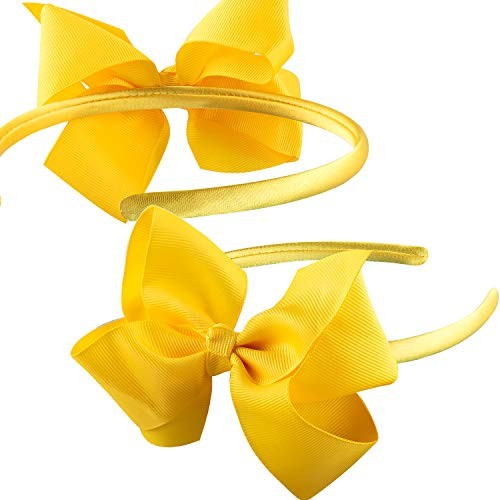 12 Pieces Headbands with Ribbon Bow for Girls, Hair Bow Boutique Grosgrain - Bild 3 von 7