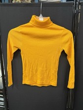 Vinatge 70's Sears Childs Gold Turtleneck Top Cotton Polyester Size 10-12 Med