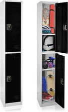 Large School Locker with 2 Doors 2 Hooks Storage Locker for Garage Storage - Off