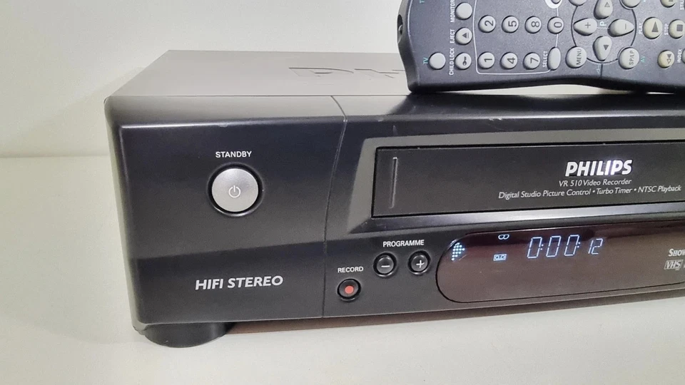 VIDEOREGISTRATORE VHS PHILIPS VR510 LETTORE CASSETTE VINTAGE VCR FUNZIONANTE - Immagine 2 di 4