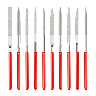 10pcs Diamond Needle File Set 3x140mm Mini Needle File Kit for Stone Glass Metal