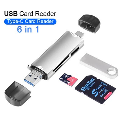 C 6 in 1 Smart Flash Kartenleser Typ C zu USB OTG Adapter USB 3.0 TF Karte
