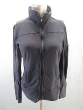 Nike Size M Womens Black Stand Collar Pockets Full Zip Activewear Jacket 163