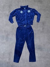 Vintage 80s FILA Women s Velour Tracksuit Set Blue Embroidered Jacket Pants Rare