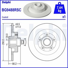 2x Bremsscheibe DELPHI BG9488RSC für RENAULT MEGANE 4 K9A TALISMAN B9A SCÉNIC