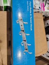 MODONA Large 4-Pronged Robe and Towel Hook in Satin Nickel