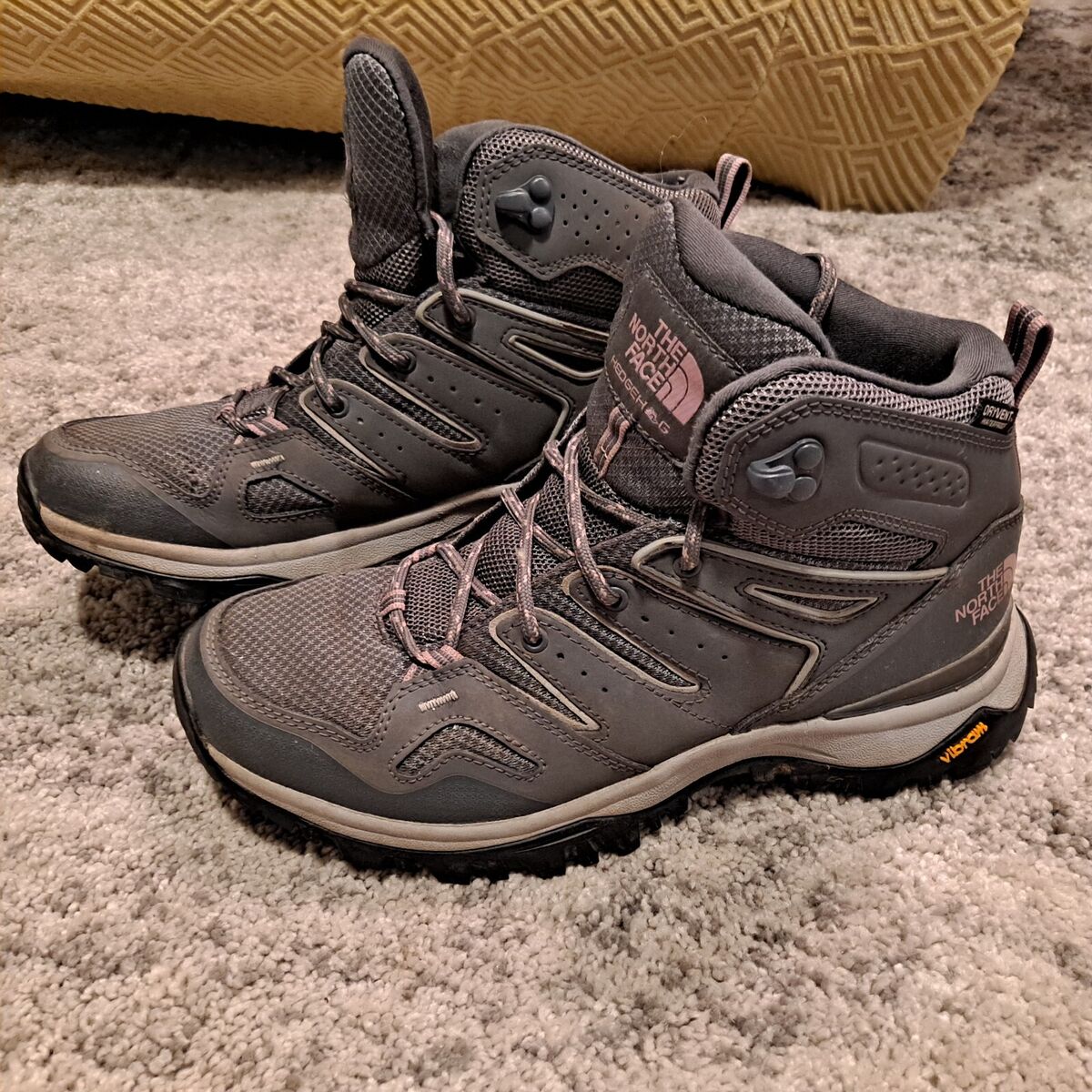 North Face Hedgehog Cradle Gray Pink Waterproof Hiking Boots