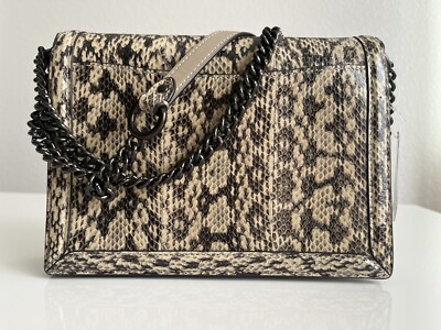 美品 COACH Hutton Snake Chain Shoulder Bag NWT COACH Hutton Shoulder Bag Snakeskin/Leather Neutral Color | eBay