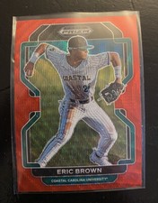 2022 Prizm Draft Picks Baseball Base Red Wave #PDP27 Eric Brown
