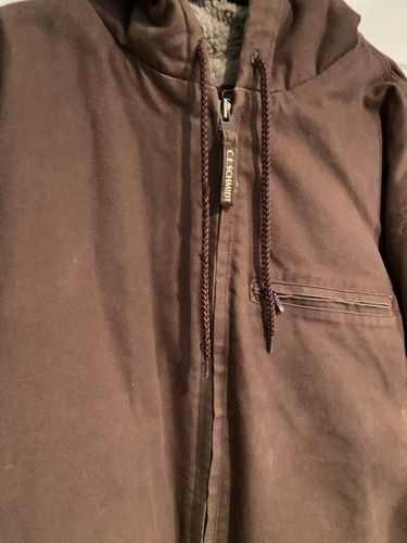 C.E. Schmidt Workwear Men's Brown Canvas Sherpa Lined Coat Size 3XL - Picture 2 of 17