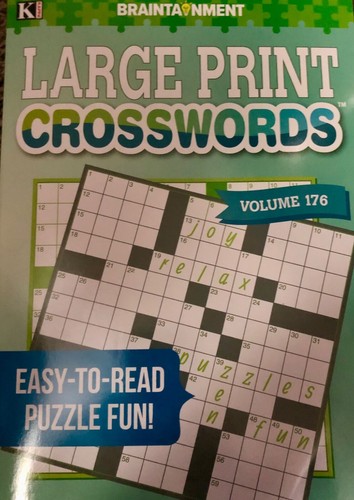 3 Kappa Puzzle Books - 2 Large Print Crosswords & 1 Large Print Word Finds