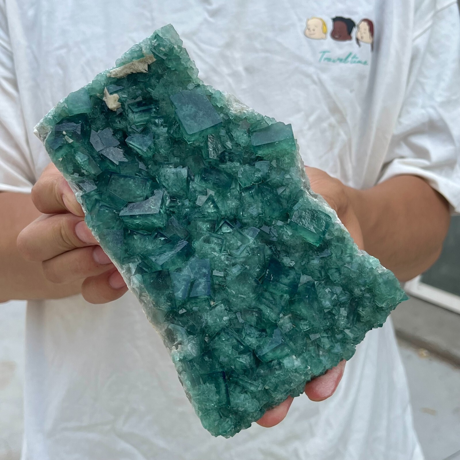 3lb Natural Green Fluorite Cube Crystal Cluster Mineral Specimen