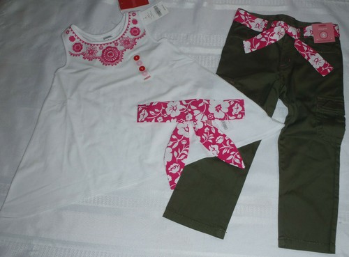 GYMBOREE Size 5 Flower Bazaar Crop Pant Sleeveless Top Headband Outfit NWT - Picture 2 of 3