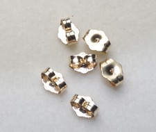 One Pair of 14K Gold Filled 9mm x 7mm Friction Push Back Earrings Backs For Stud