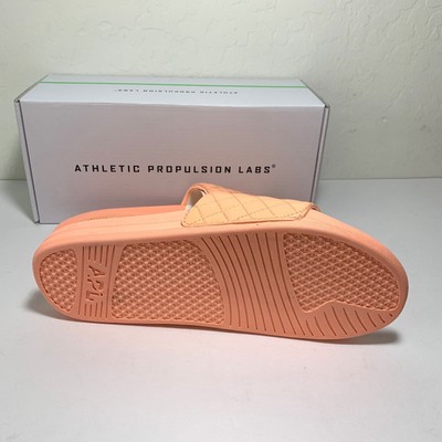 APL Lusso Slide Sandals Leather Slip On Quilted Flats Neon  display picture 3